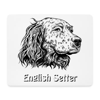 Portrait de setter anglais - Tapis de souris (format paysage) - blanc - Devant
