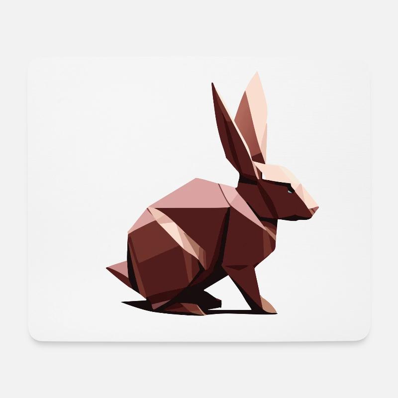 Origami-Hase - Mousepad (Querformat) - Weiß