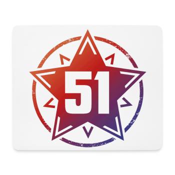 Super Star 51 - Tapis de souris (format paysage) - blanc - Devant
