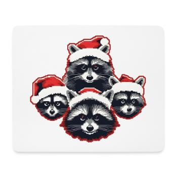 Raccoon Santa Hat Quartet Christmas - Mouse Pad (horizontal) - white - Front