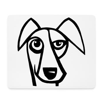 Lustiger schwarzer Hund - Mousepad (Querformat) - Weiß - Vorne