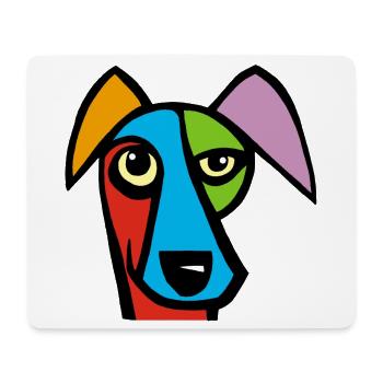 Lustiger Hund - Mousepad (Querformat) - Weiß - Vorne