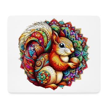 Squirrel decorated with Mandalas - Mouse Pad (horizontal) - white - Front