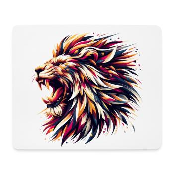 Löwe brüllt geometrisch Geschenk - Mousepad (Querformat) - Weiß - Vorne