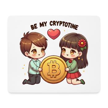 Be My Cryptotine: Adorable Bitcoin Couple - Mousepad (Querformat) - Weiß - Vorne
