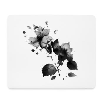 Wundervolle Blumen schwarz weiß - Mousepad (Querformat) - Weiß - Vorne