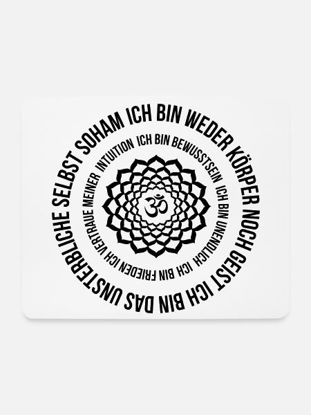 Kronenchakra Mantra SOHAM ich bin Frieden - Mousepad (Querformat) - Weiß