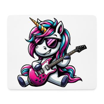 Rock & Metal Unicorn Guitarist Band Design - Mouse Pad (horizontal) - white - Front