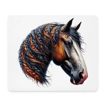 Cheval - Tapis de souris (format paysage) - blanc - Devant