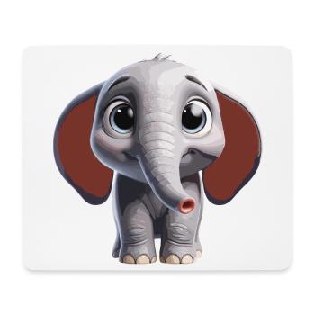 Cute Elephant Art Design - Mouse Pad (horizontal) - white - Front