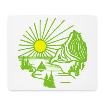 Paysage de vacances (vert) - Tapis de souris (format paysage) - blanc - Devant