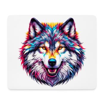 Loup - Tapis de souris (format paysage) - blanc - Devant