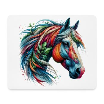 Cheval - Tapis de souris (format paysage) - blanc - Devant