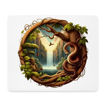 Queue in front of waterfall 1 - Mouse Pad (horizontal) - white - Front