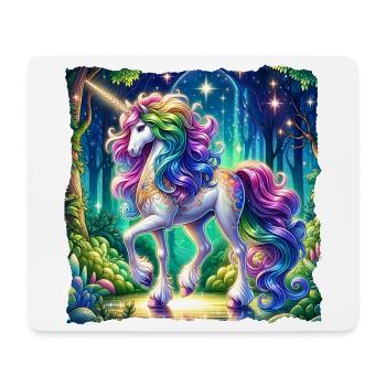 Fantaisie Licorne Chevaux Fans Licorne Amoureux - Tapis de souris (format paysage) - blanc - Devant
