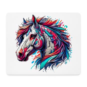 Cheval - Tapis de souris (format paysage) - blanc - Devant