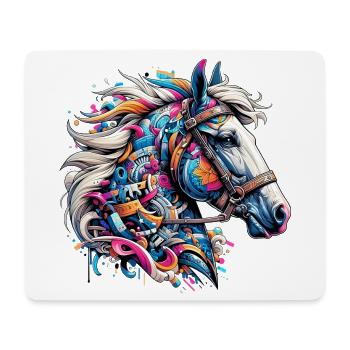 Pferd - Mousepad (Querformat) - Weiß - Vorne