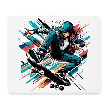Motif coloré vif d’un patineur - Tapis de souris (format paysage) - blanc - Devant