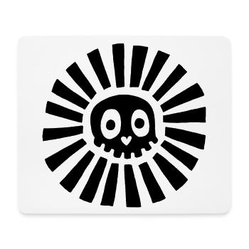Crâne ensoleillé noir - Tapis de souris (format paysage) - blanc - Devant