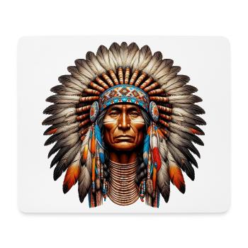 Amerikanischer Indianer Amerikanische Rote Haut - Mousepad (Querformat) - Weiß - Vorne