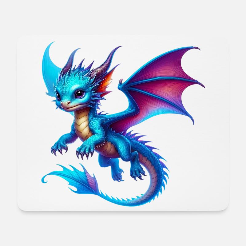 Drache - Mousepad (Querformat) - Weiß