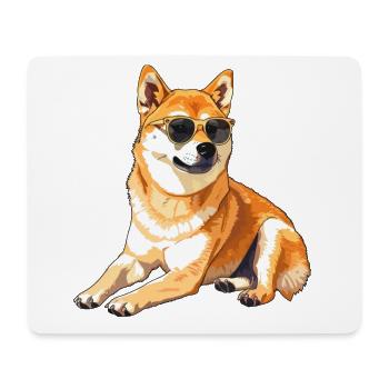 Akita, dog, sunglasses, summer, gift - Mouse Pad (horizontal) - white - Front
