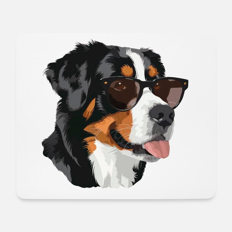 Grosser Schweizer Sennenhund - Mousepad (Querformat) - Weiß