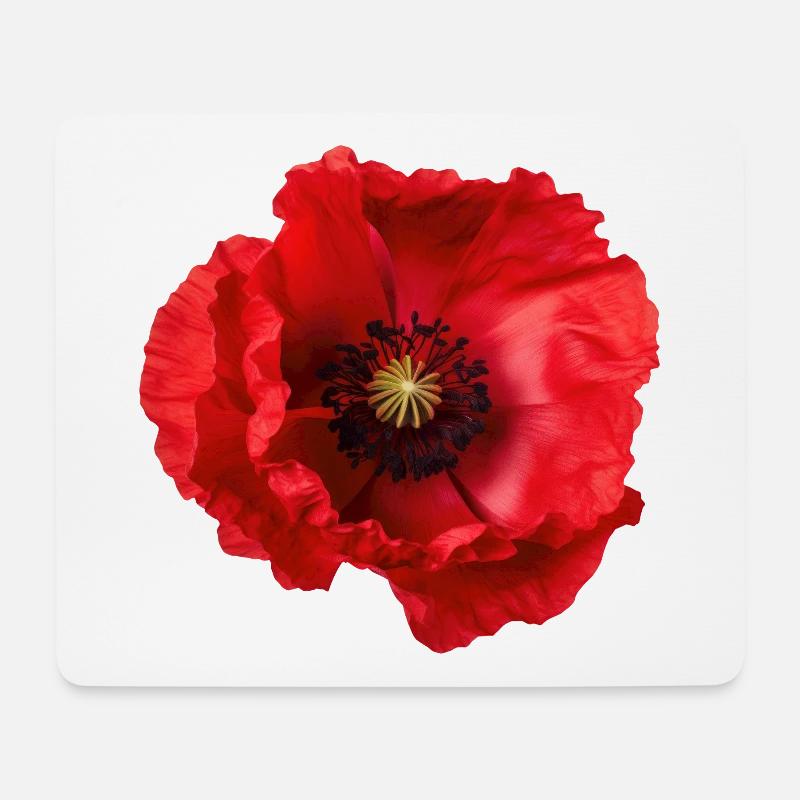 Mohnblume - Mousepad (Querformat) - Weiß