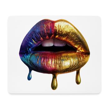 Lippen - Mousepad (Querformat) - Weiß - Vorne