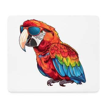 Papagei, vogel, tropisch, Sonnenbrille, Sommer - Mousepad (Querformat) - Weiß - Vorne