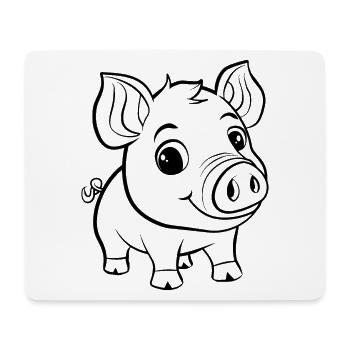 Pig Piggy - Mouse Pad (horizontal) - white - Front