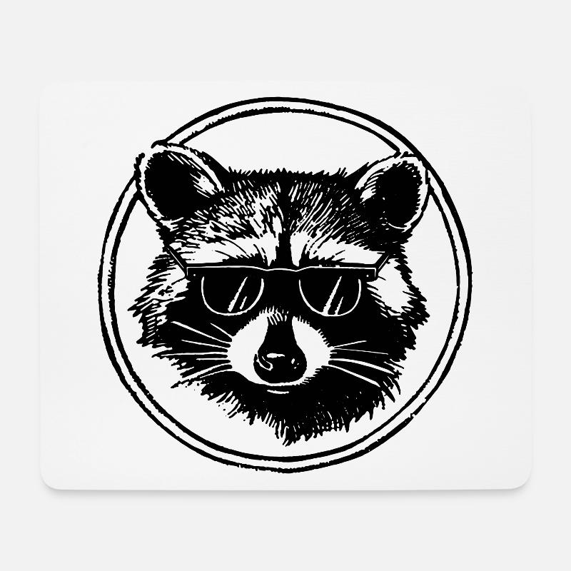 Waschbär - Mousepad (Querformat) - Weiß