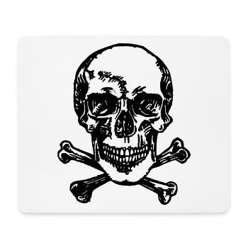 Pirate crâne et os - Tapis de souris (format paysage) - blanc - Devant