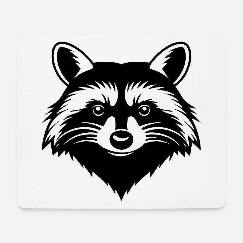 Waschbär - Mousepad (Querformat) - Weiß