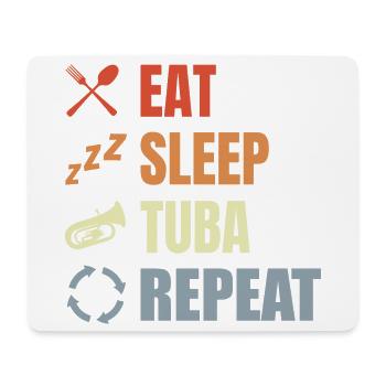 Eat Sleep Tuba Repeat - Mouse Pad (horizontal) - white - Front