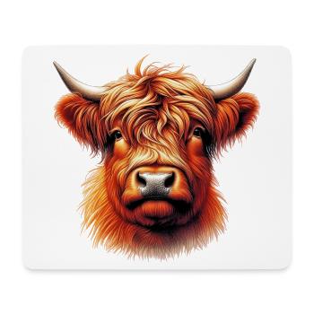 Schottische Hochlandkuh - Mousepad (Querformat) - Weiß - Vorne