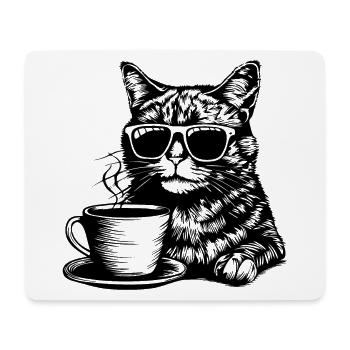 Café pour chat - Tapis de souris (format paysage) - blanc - Devant