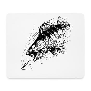 Fish of life! - Fishing Tshirt Zander Attack 2 - Mouse Pad (horizontal) - white - Front
