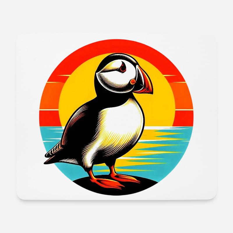 Atlantischer Papageientaucher - Mousepad (Querformat) - Weiß