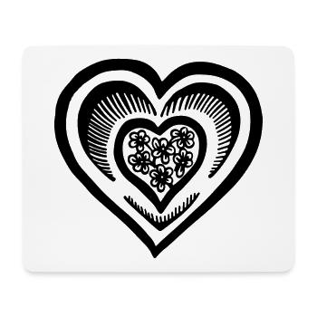 Herz - Mousepad (Querformat) - Weiß - Vorne