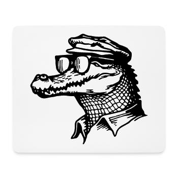Crocodile Alligator - Tapis de souris (format paysage) - blanc - Devant