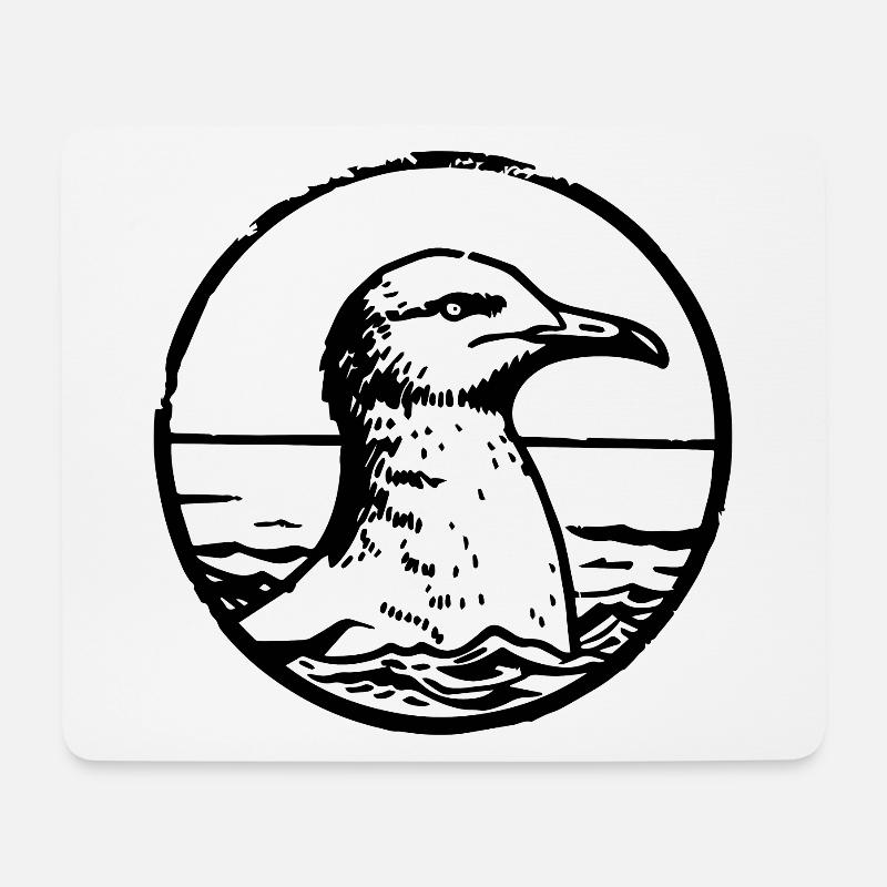 Möwe - Mousepad (Querformat) - Weiß