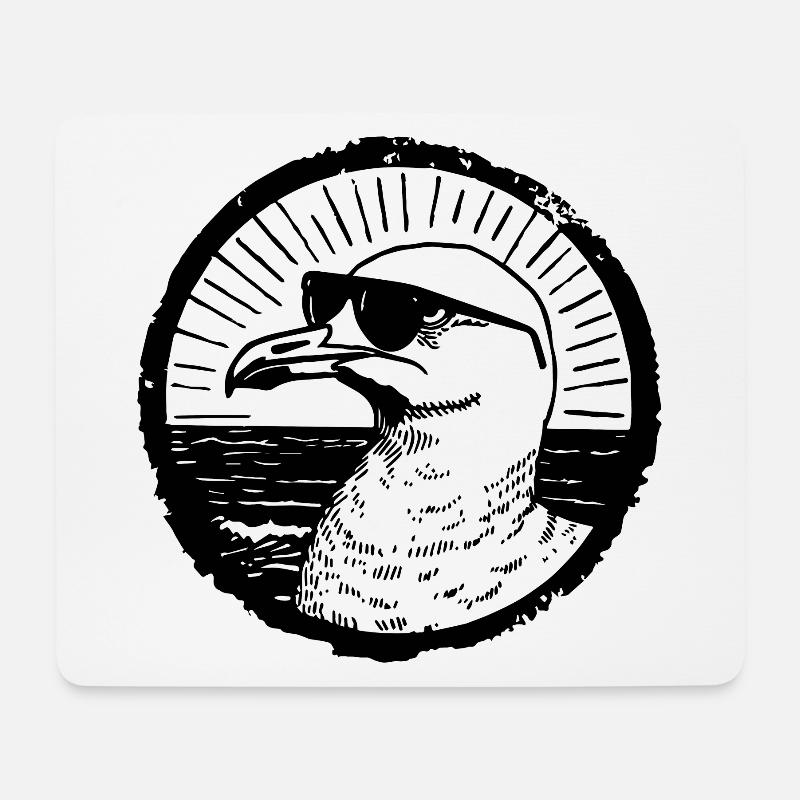 Möwe - Mousepad (Querformat) - Weiß