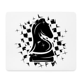 Schach knight Schachfigur Verein Illustration Logo - Mousepad (Querformat) - Weiß - Vorne