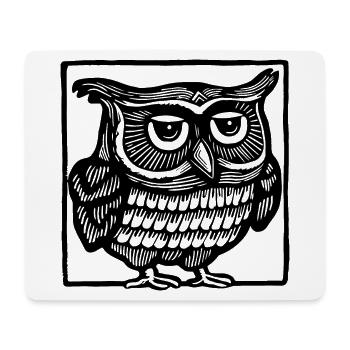 Eule - Mousepad (Querformat) - Weiß - Vorne