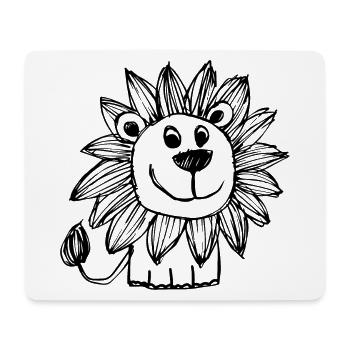 Lion Tête de Lion - Tapis de souris (format paysage) - blanc - Devant