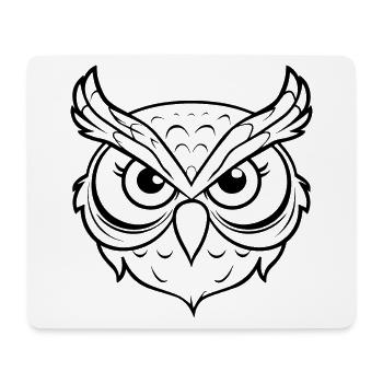 Eule Eulen Vogel - Mousepad (Querformat) - Weiß - Vorne