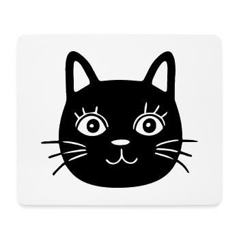 Katze Katzen Katzengesicht - Mousepad (Querformat) - Weiß - Vorne