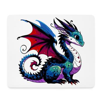 Drache - Mousepad (Querformat) - Weiß - Vorne