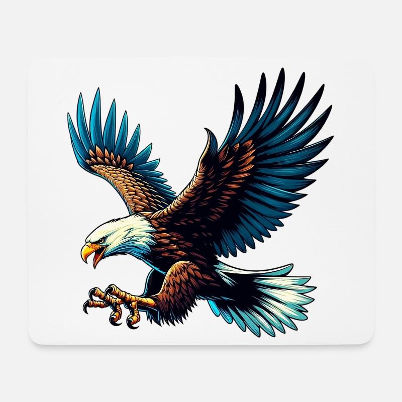 Adler - Mousepad (Querformat) - Weiß